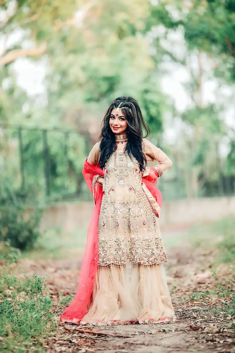 Aadya - Peach Sharara Set