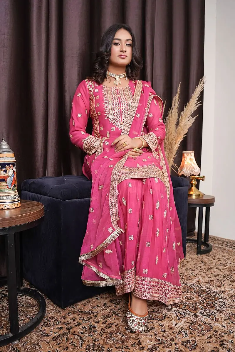Gulbadan - Pink Gota Suit Set