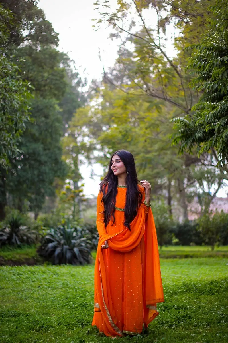 Kesari - Orange Georgette Suit Set