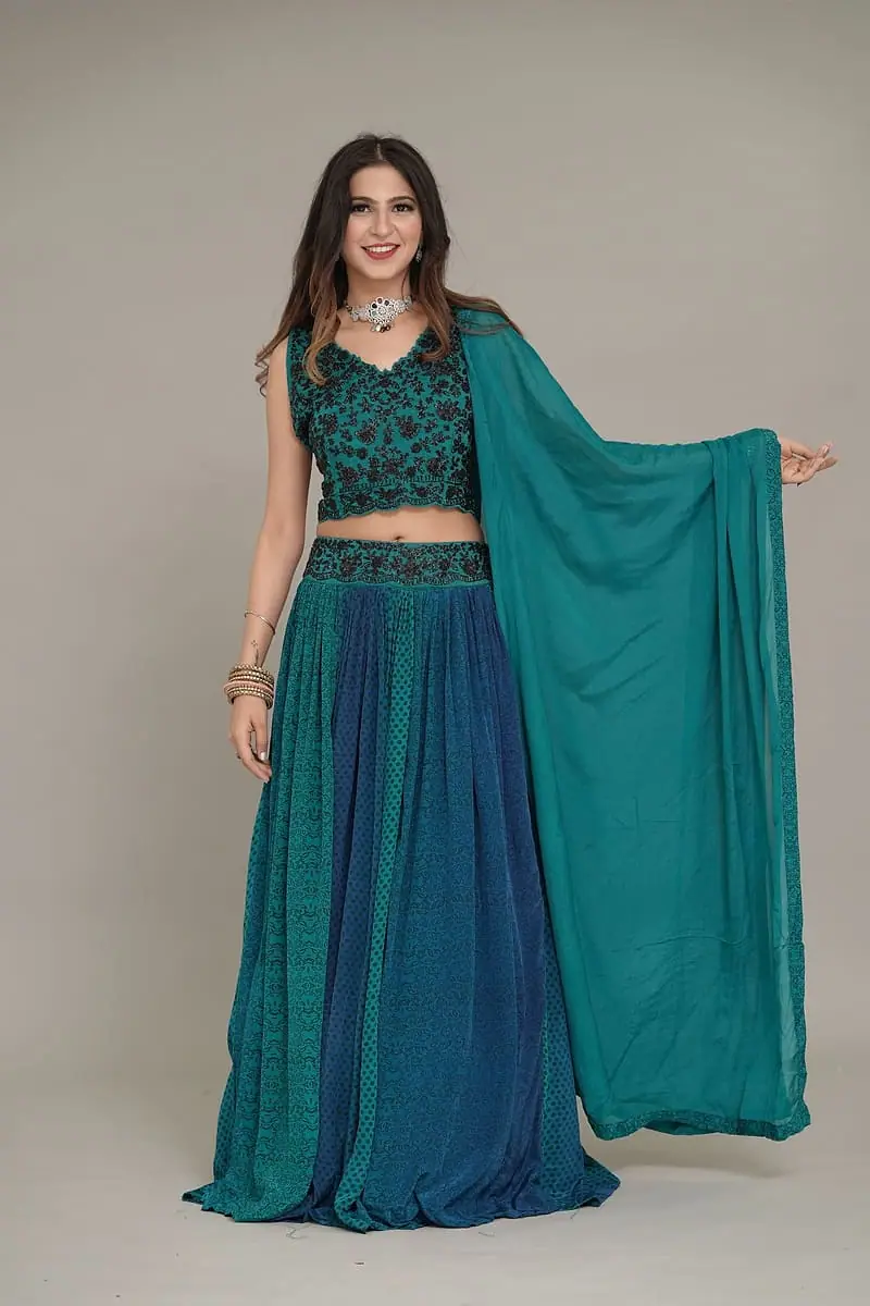 Mayuri - Teal Lehenga Set