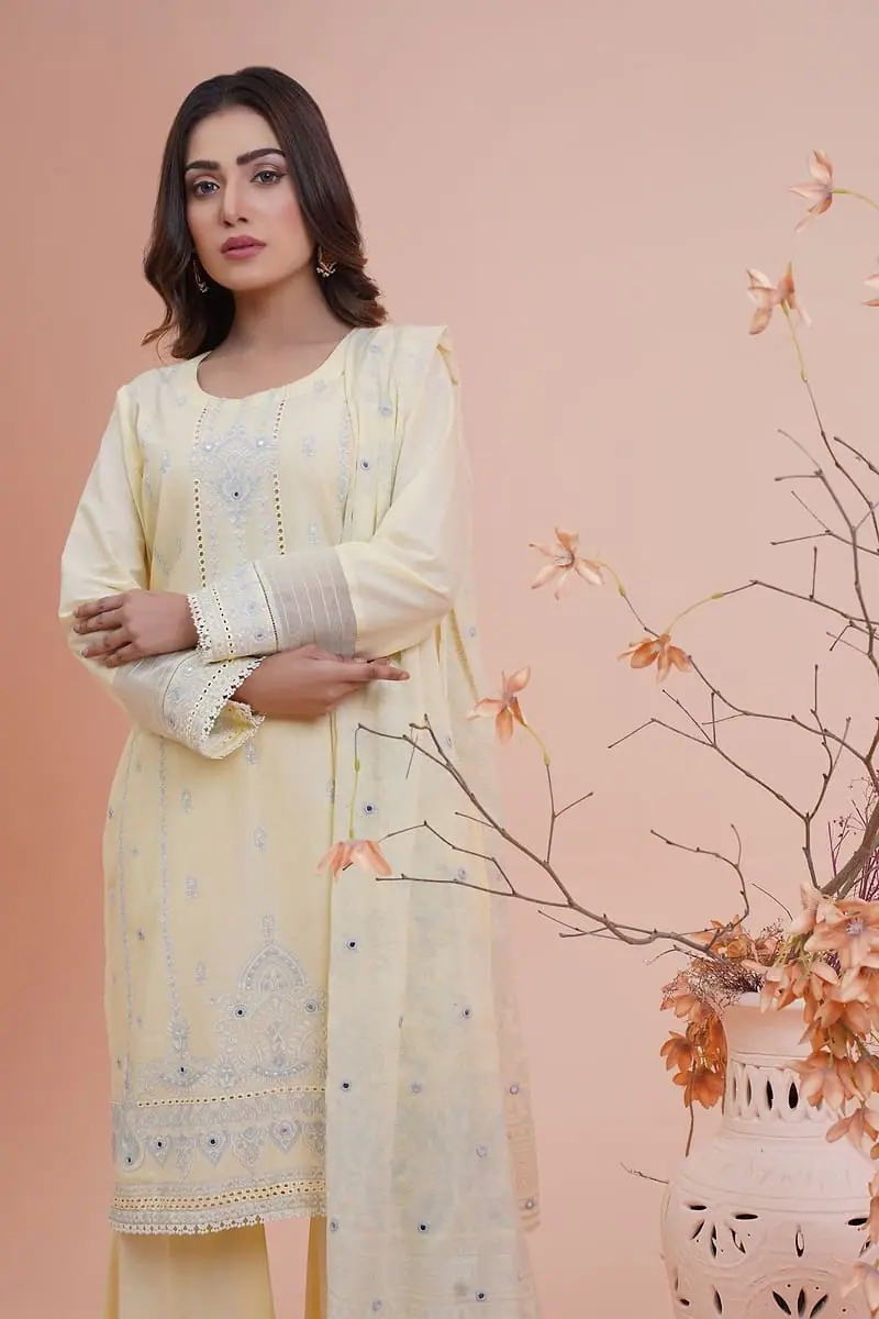 Noor - Butter Yellow Chikankari Suit Set