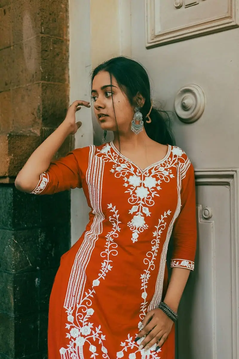 Gerua - Rust Embroidered Straight Kurta
