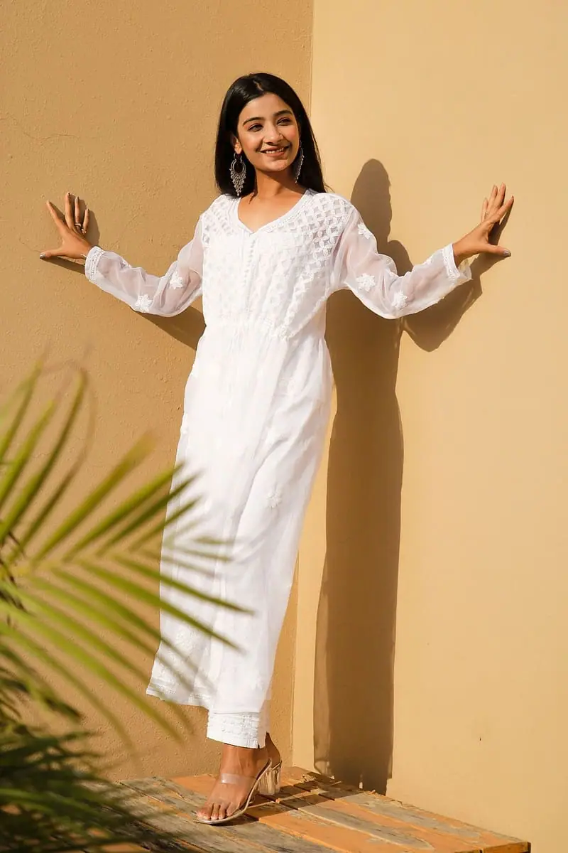 Safed - White Chikankari Co-ord Set