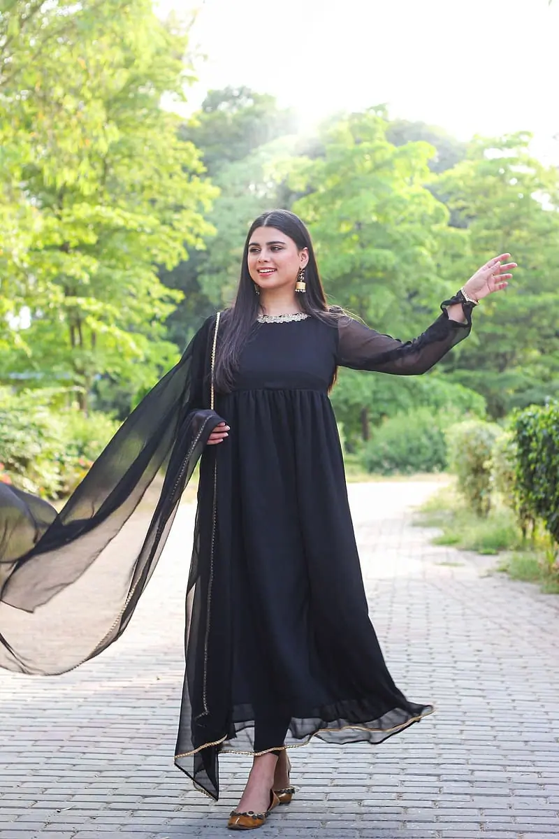 Shyama - Black Georgette Anarkali